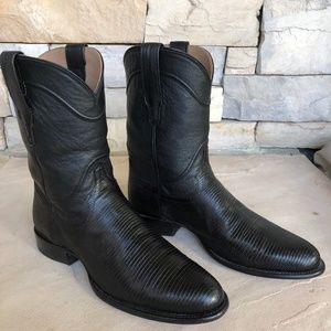 Men's Tecovas Lizard Skin boots (The Nash) in black 10.5D.